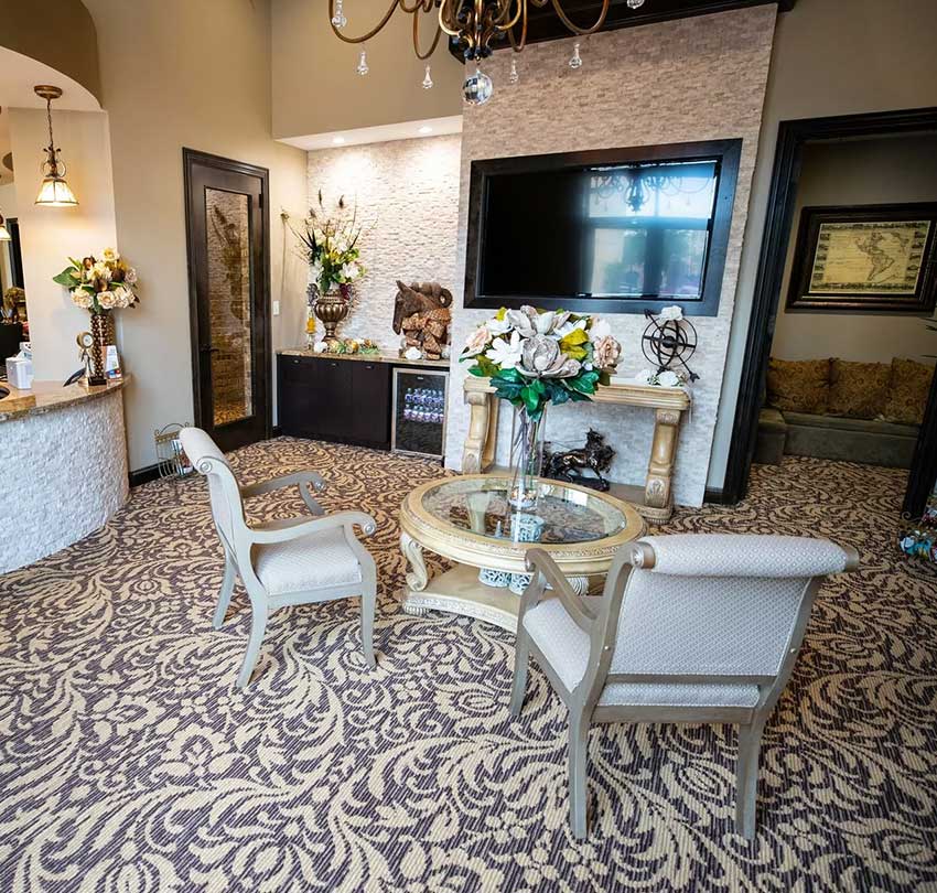 The waiting area inside the office of The Gentle Art of Dentistry in Houston, TX